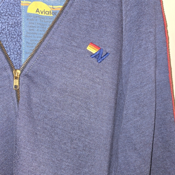 Aviator Nation Tops - Aviator Nation Blue Zip-Up Hoodie with coloful Stripe!